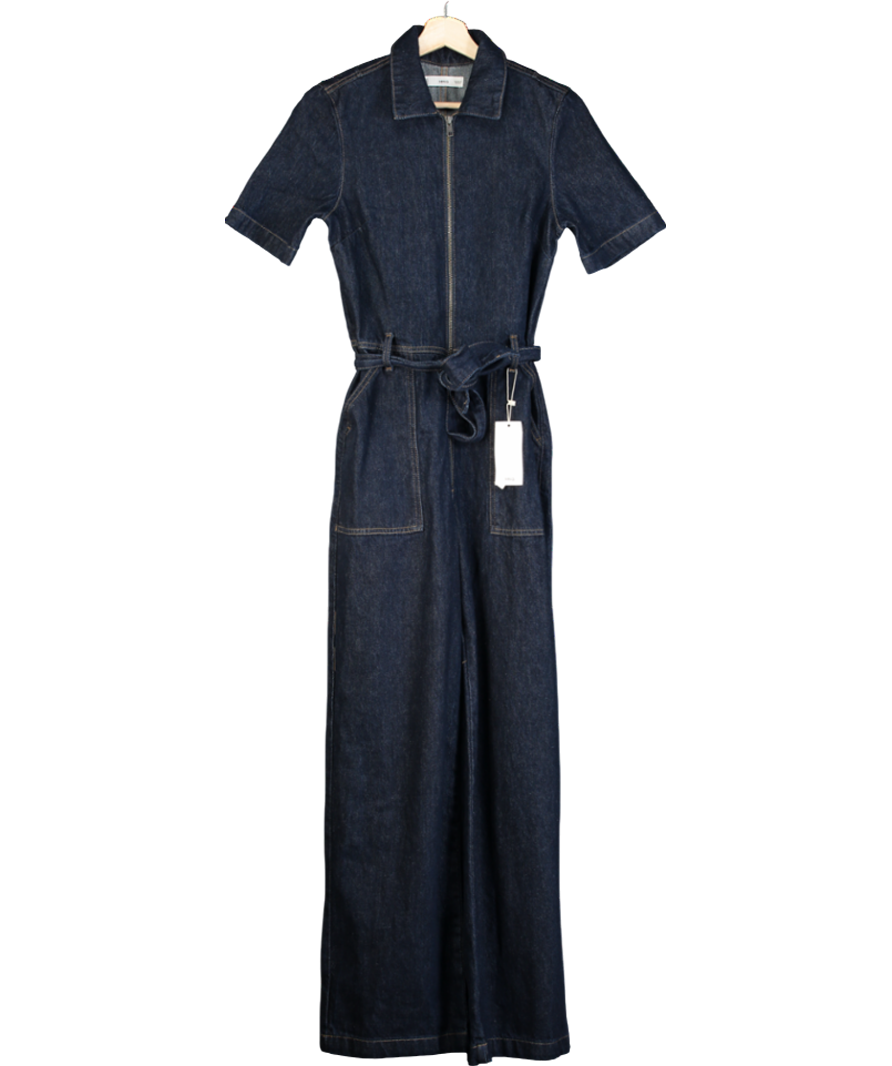 MANGO Blue Rinse-wash Denim Jumpsuit UK M