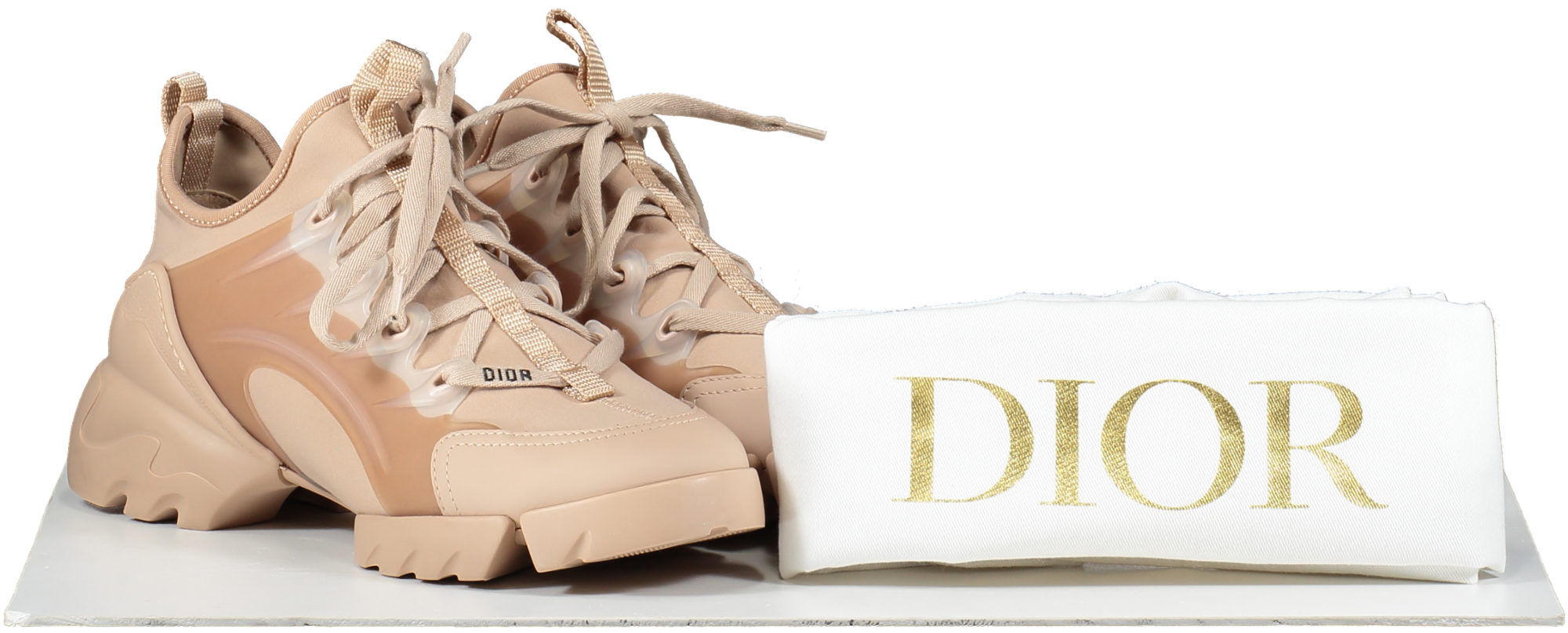 Dior D-connect Sneaker Nude Technical Fabric Trainers UK 4.5 EU 37.5 👠