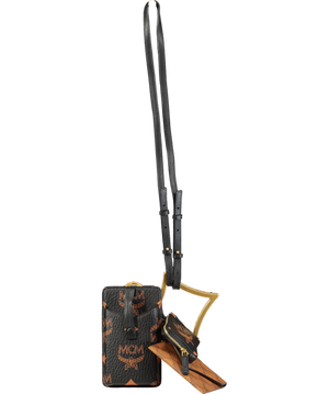 MCM Brown Diamond Trilogie Crossbody Pouch In Monogram Mix