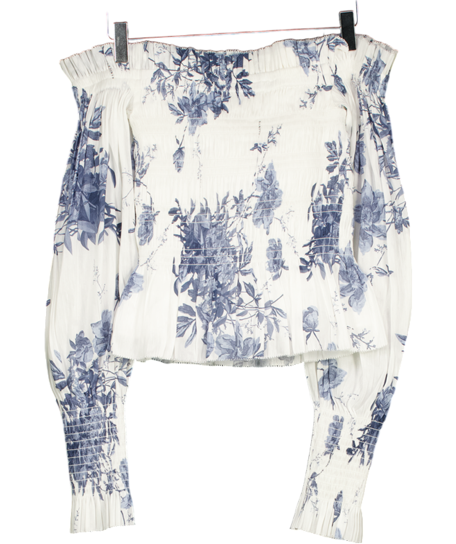 All Saints White Lara Dekorah Bardot Top UK 6