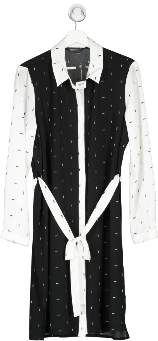 dorothy perkins Black Contrast Sleeve Shirt Dress UK 16