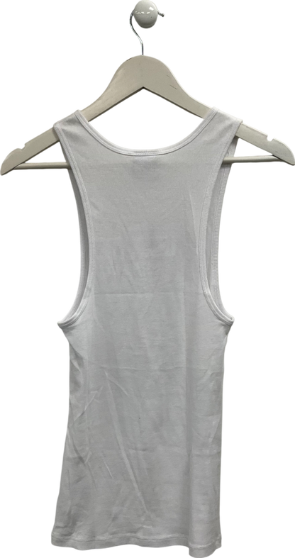 gymshark White Ribbed Tank Top UK M