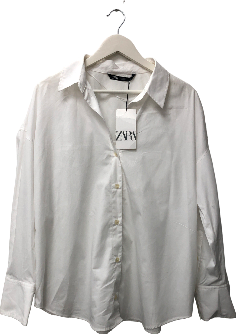 ZARA White Basic Poplin Shirt UK 12