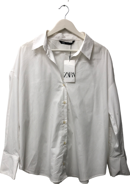 ZARA White Basic Poplin Shirt UK 12