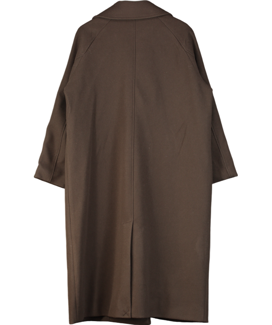 JD Williams Brown Wool Look Double Breasted Coat UK 16