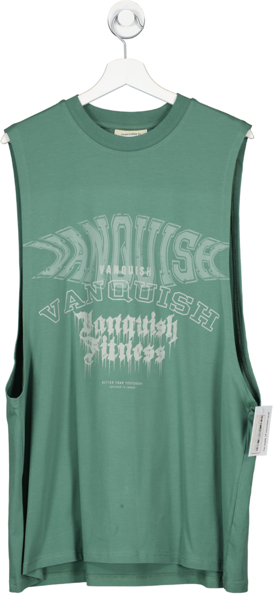 Vanquish Green Oversized Sleeveless T Shirt UK XL
