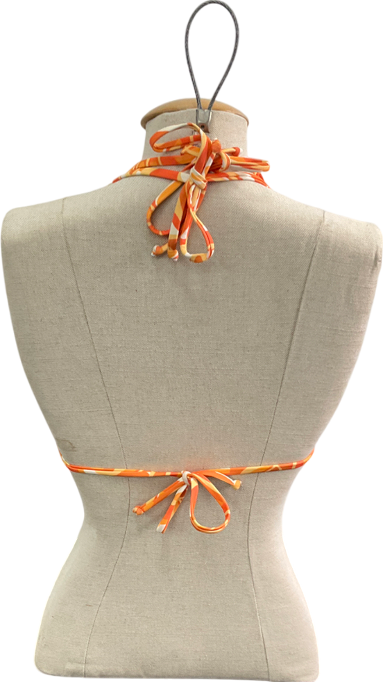 kulani kinis Orange Lost At Sunset Halter Bralette Bikini Top UK S