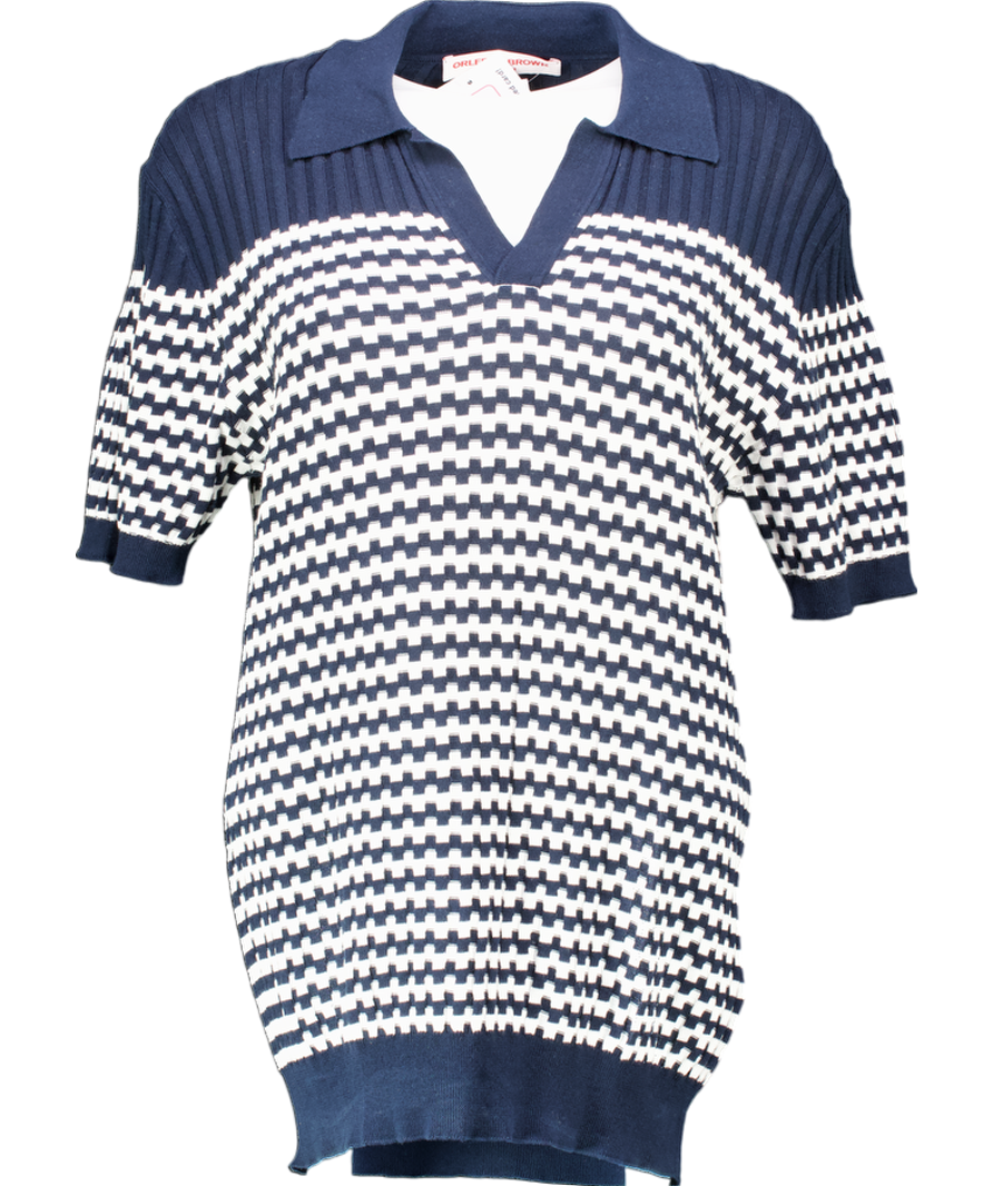Orlebar Brown White Night Iris Tailored Fit Polo Shirt UK M
