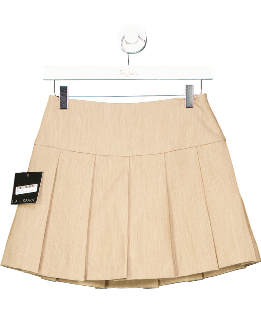 L.A Space Beige Hailey High Waist Pleated Skort Skirt UK 8