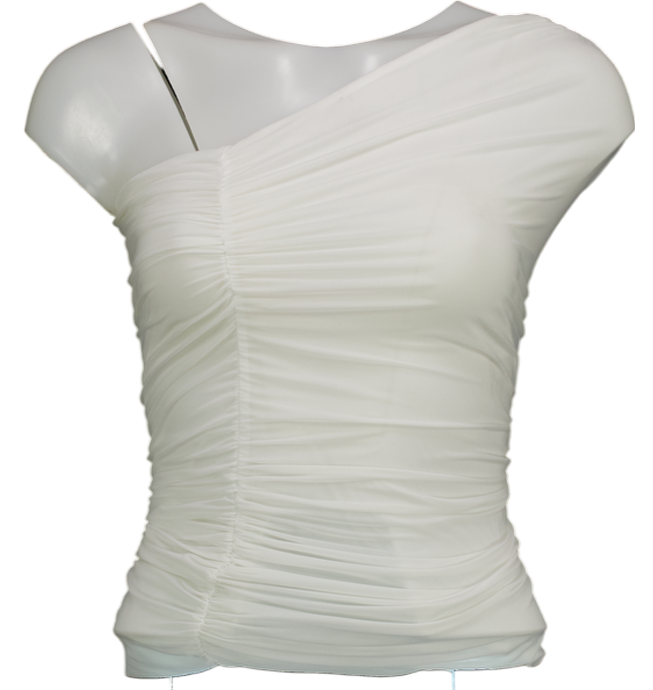 cultnaked White Mesh Ruched Strappy Halter Neck Top UK M