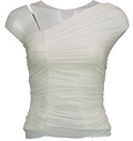 cultnaked White Mesh Ruched Strappy Halter Neck Top UK M
