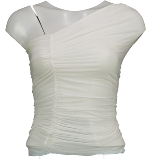 cultnaked White Mesh Ruched Strappy Halter Neck Top UK M