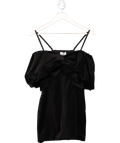 & Other Stories Black Off-shoulder Velvet Mini Dress UK 6