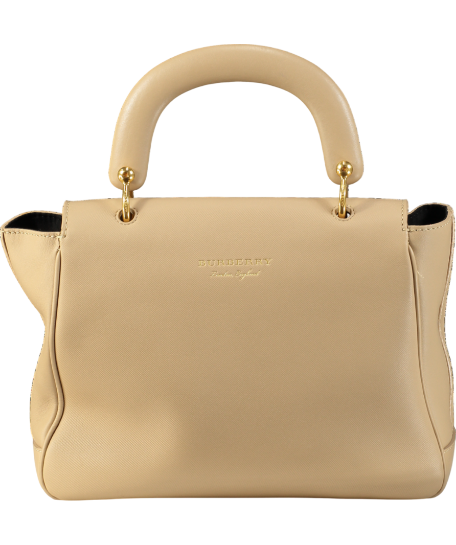 Burberry Beige Leather Dk88 Medium Top Handle Bag