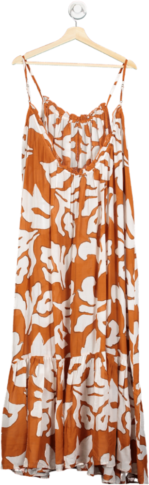 Anthropologie Orange The Malika Cover-up Maxi Dress UK L