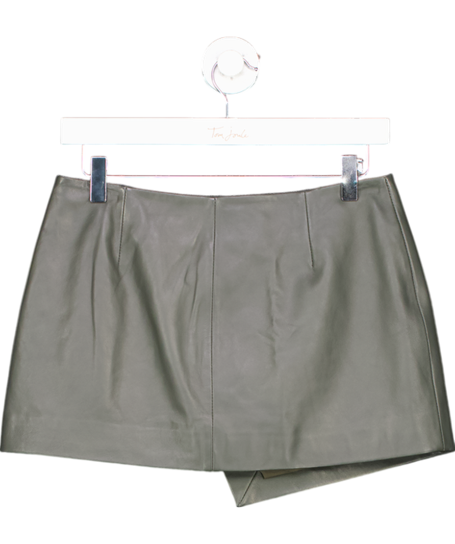 FRANKIE SHOP Green Leather Wrap Cleo Mini Skirt UK XS