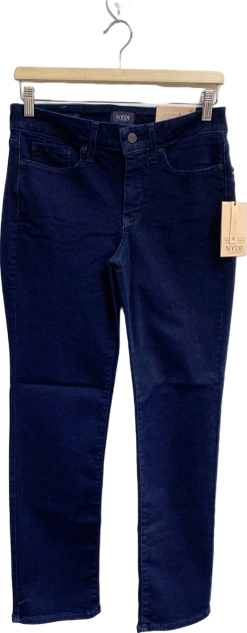 NYDJ Dark Blue Marilyn Straight Jeans UK 8 Petite