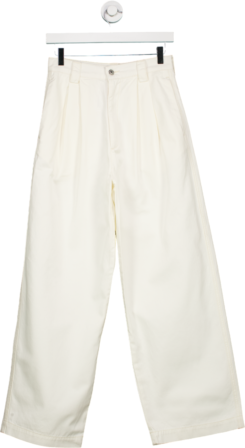 Dé Rococo White Wide Leg Trousers UK 10