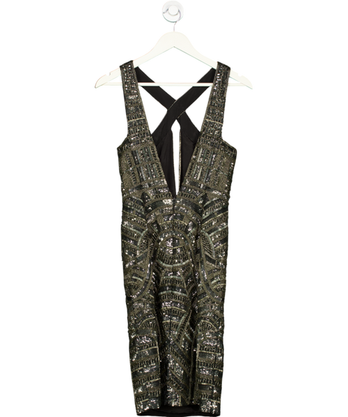 Aloura Black Embellished Cut Out Mini Dress UK XS/S