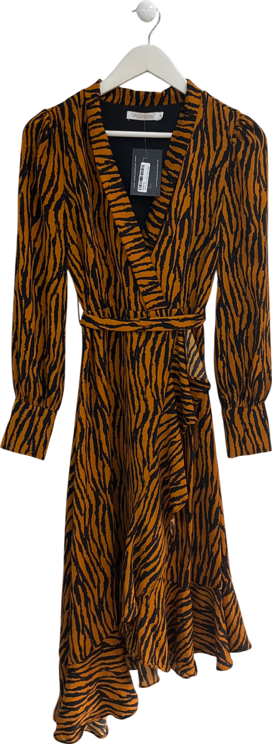 allyson Orange Tiger Print Dress UK M