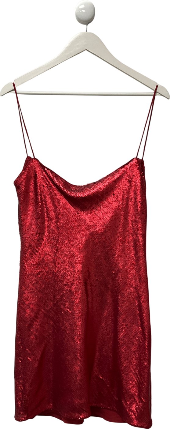 ZARA Red Sequin Mini Dress UK L