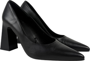 Autograph Black Pointed Block Heel Shoes UK 7 EU 40
