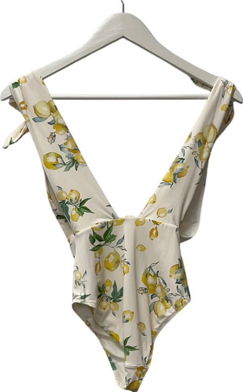 H&M Yellow Lemon Print Swimsuit UK 6
