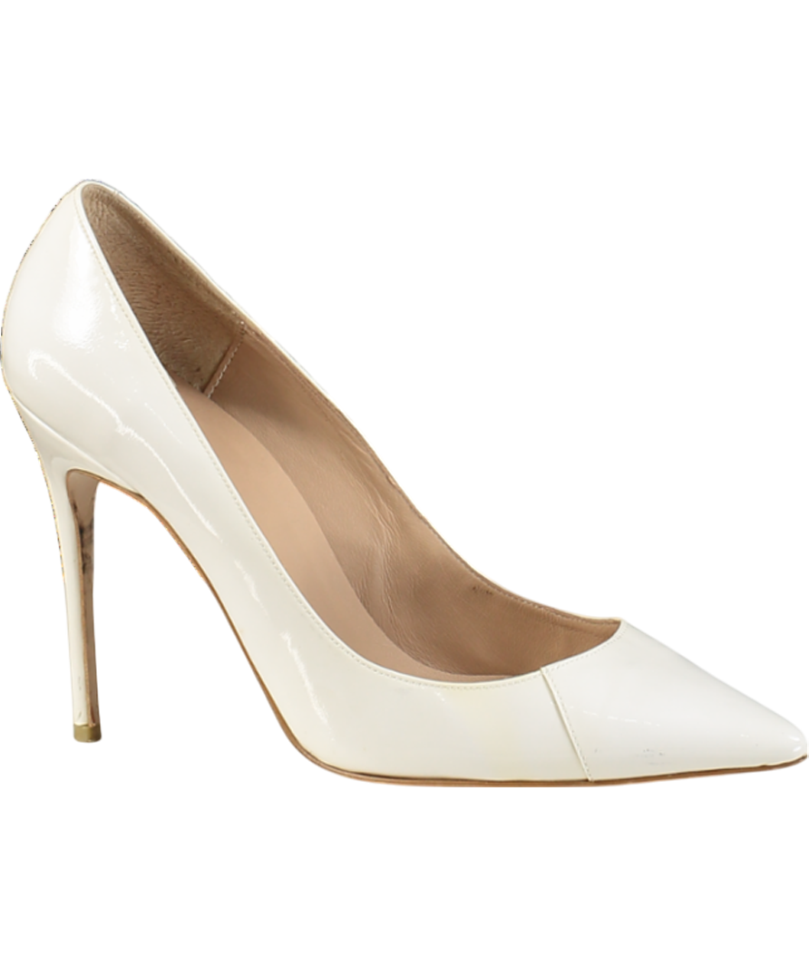 House of CB White Patent Leather Pointy Toe Heels UK 7 EU 40 👠