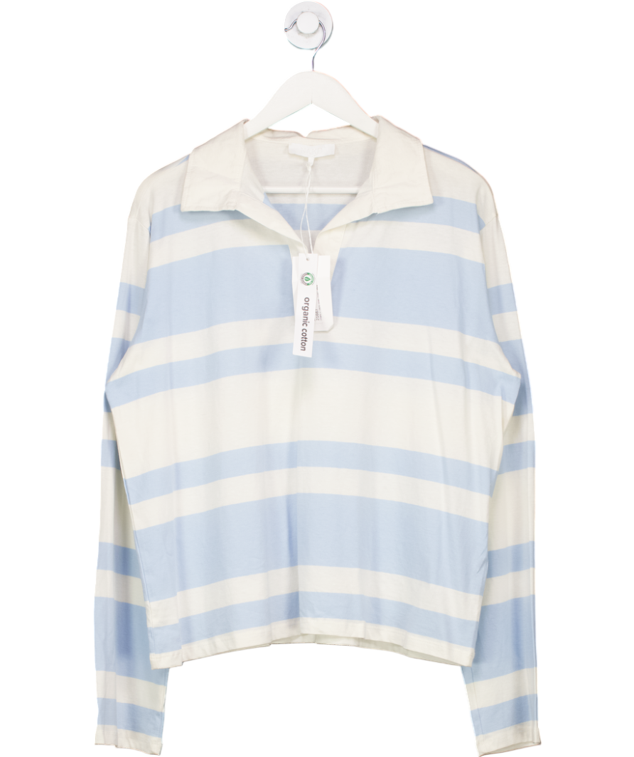 NA-KD White Long Sleeve Polo Shirt UK M