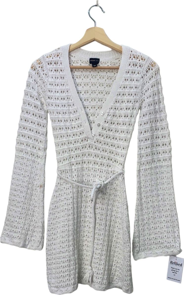 River Island White Crochet Dress UK 6