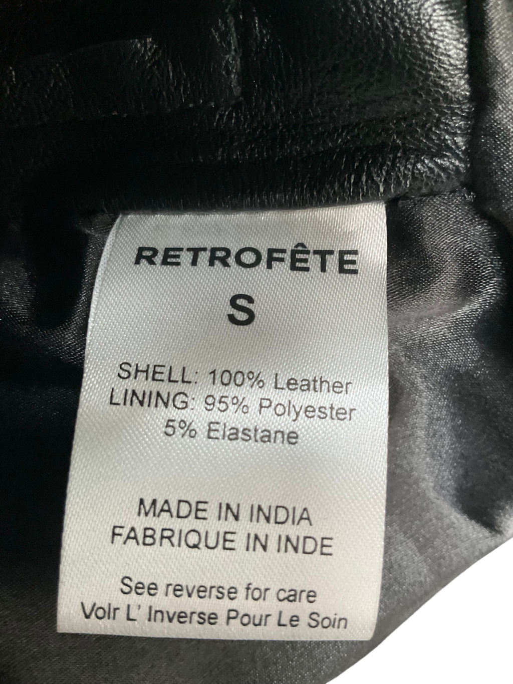 Retrofete Black Aubrean Leather Shorts UK S