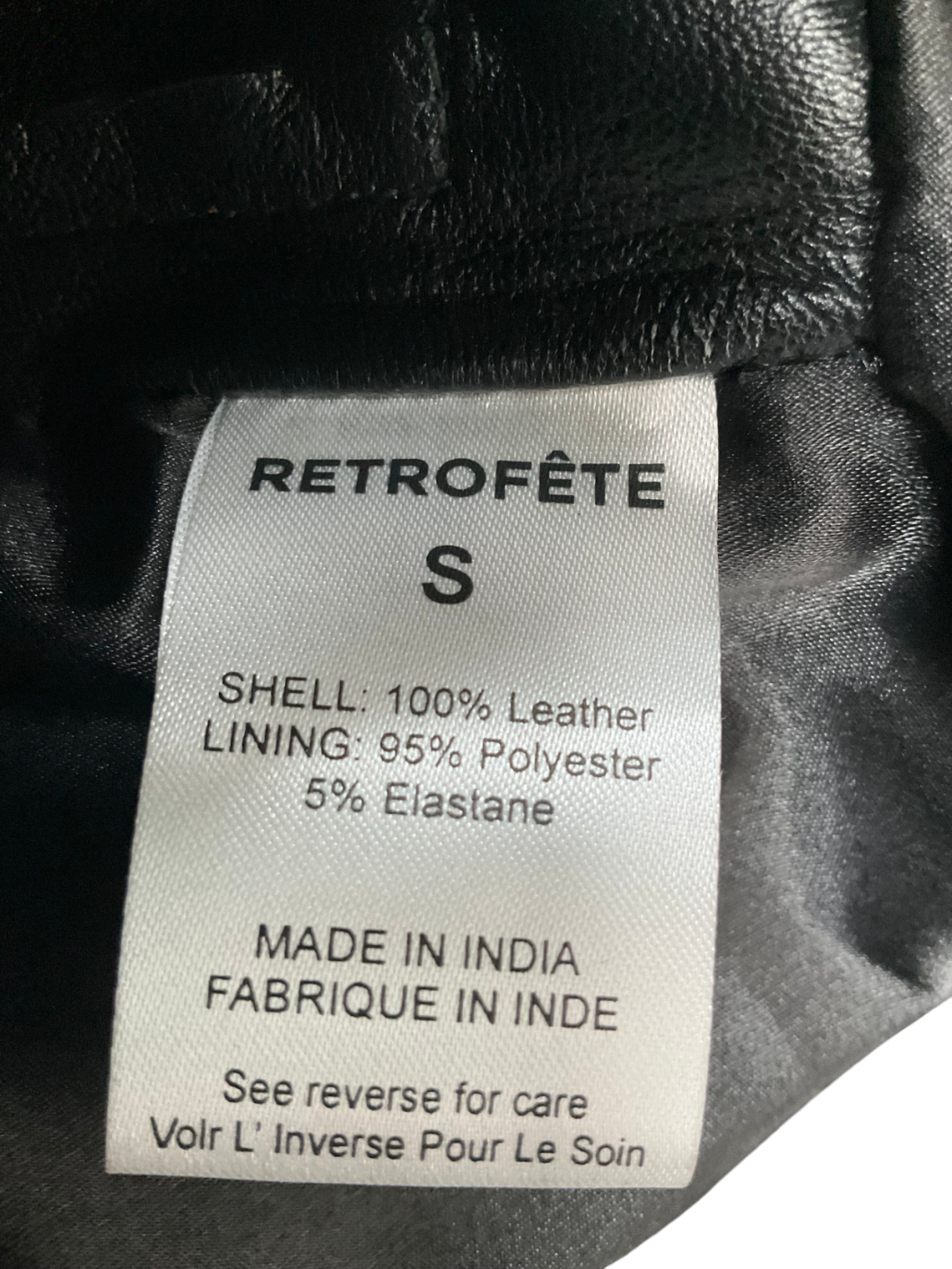 Retrofete Black Aubrean Leather Shorts UK S