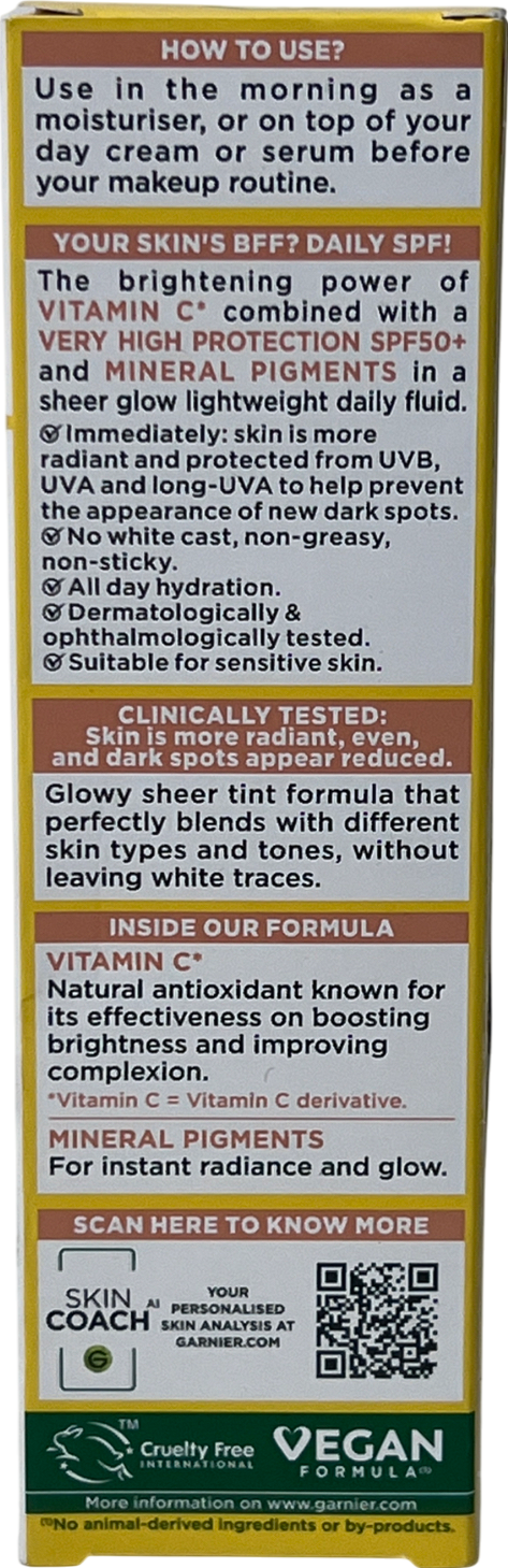 Garnier Vitamin C Daily Uv Brightening Fluid Glow Spf 50+ 40ml