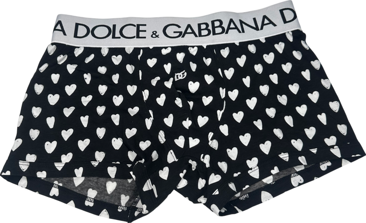 Dolce & Gabbana Black Heart Print Boxer Shorts W32