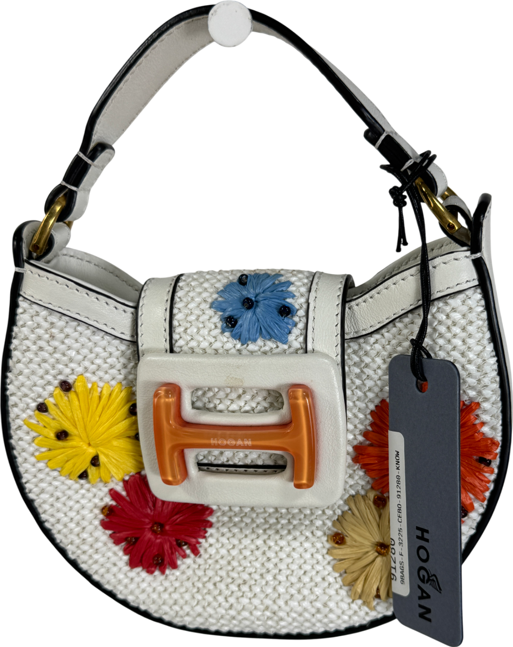 Hogan White H-bag Woven Mini Bag