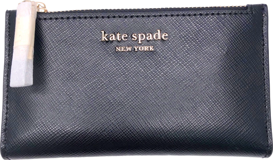 Kate Spade Black Leather Spencer Small Slim Bifold Wallet