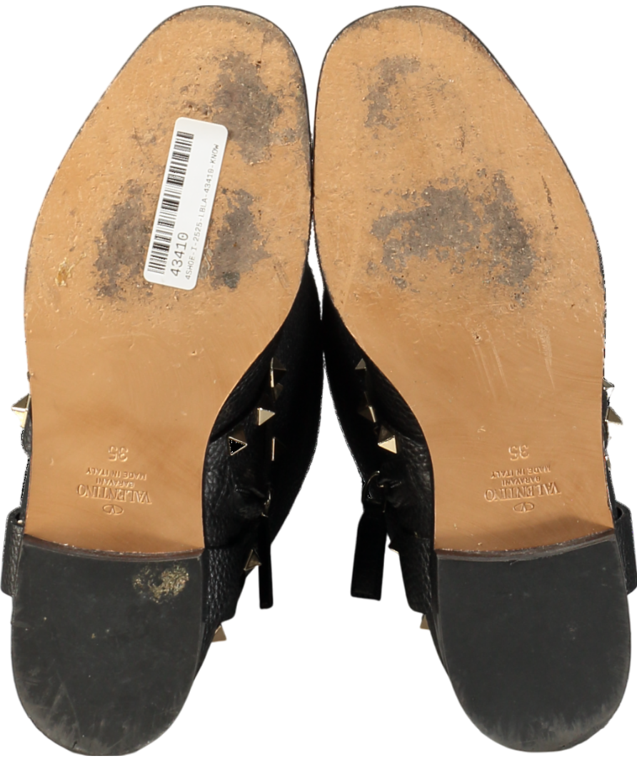 Valentino Garavani Rockstud Pebbled-leather Knee Boots In Black UK 2 EU 35 👠