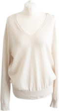 SONIA RYKIEL Cream 100% Virgin Wool Pearl Detail Jumper It42 UK M