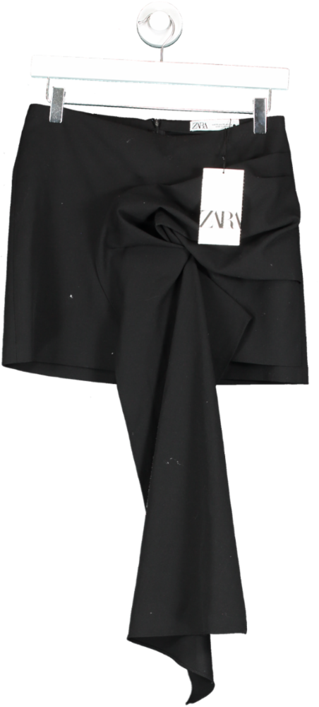 ZARA Black Flower Style Skirt UK XS
