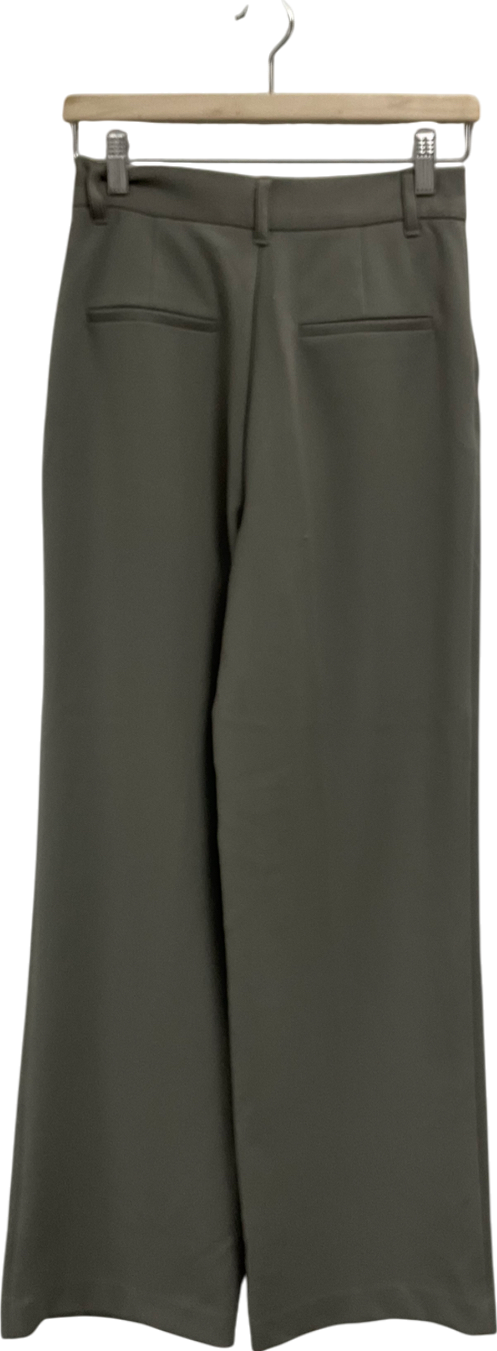 ZARA Green Trousers With Double Pleat UK XS