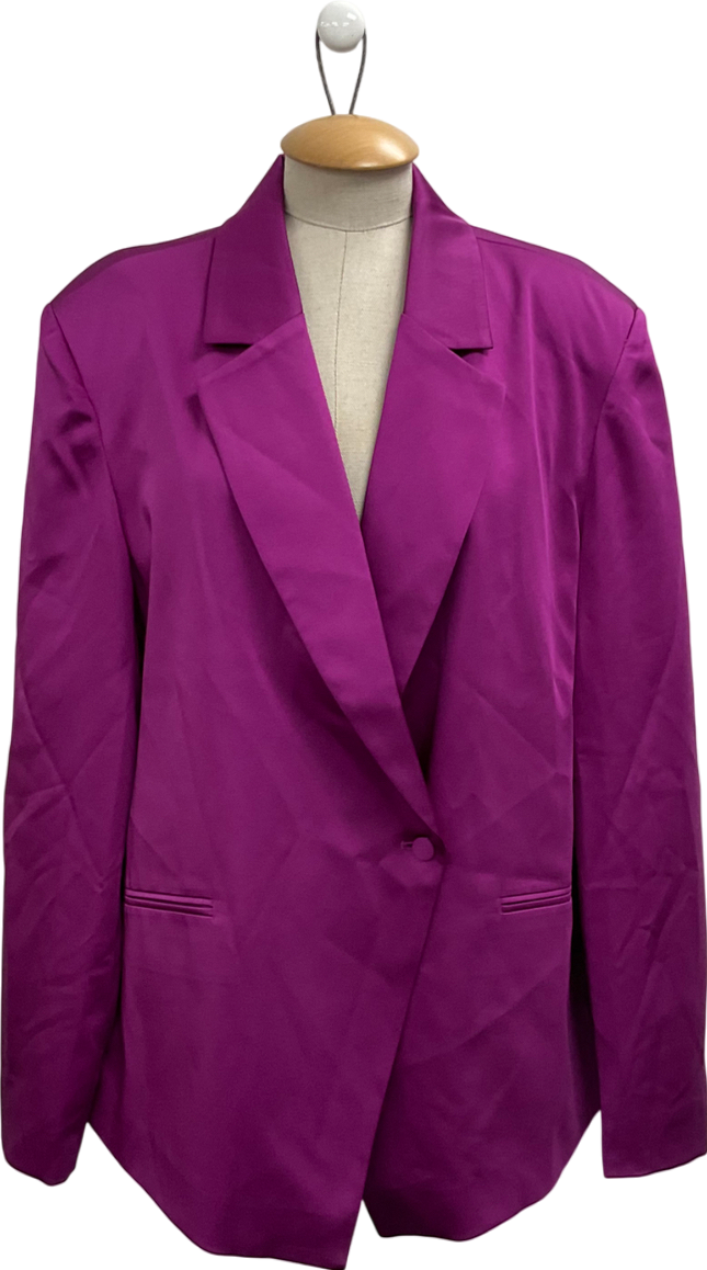 My Jewellery Purple Oversized Satin Blazer UK XL