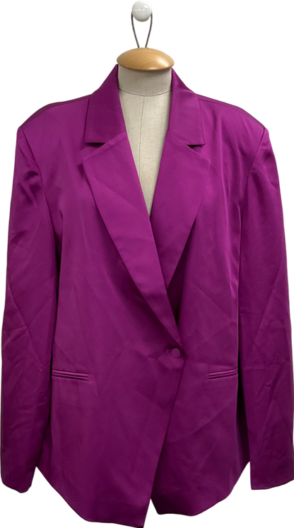 My Jewellery Purple Oversized Satin Blazer UK XL