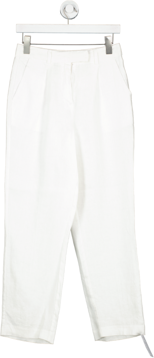 NA-KD White Lined Look Trousers UK 8
