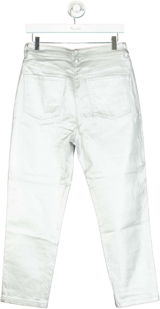 Next Silver High Rise Straight Jeans UK 10 R