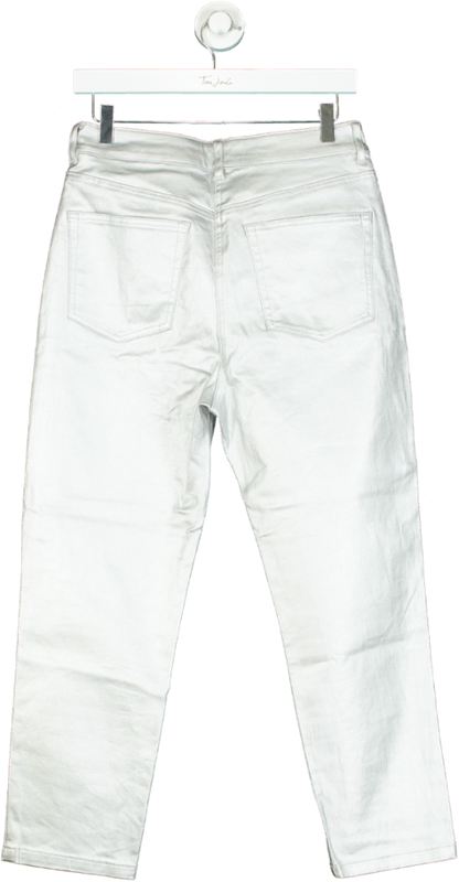 Next Silver High Rise Straight Jeans UK 10 R