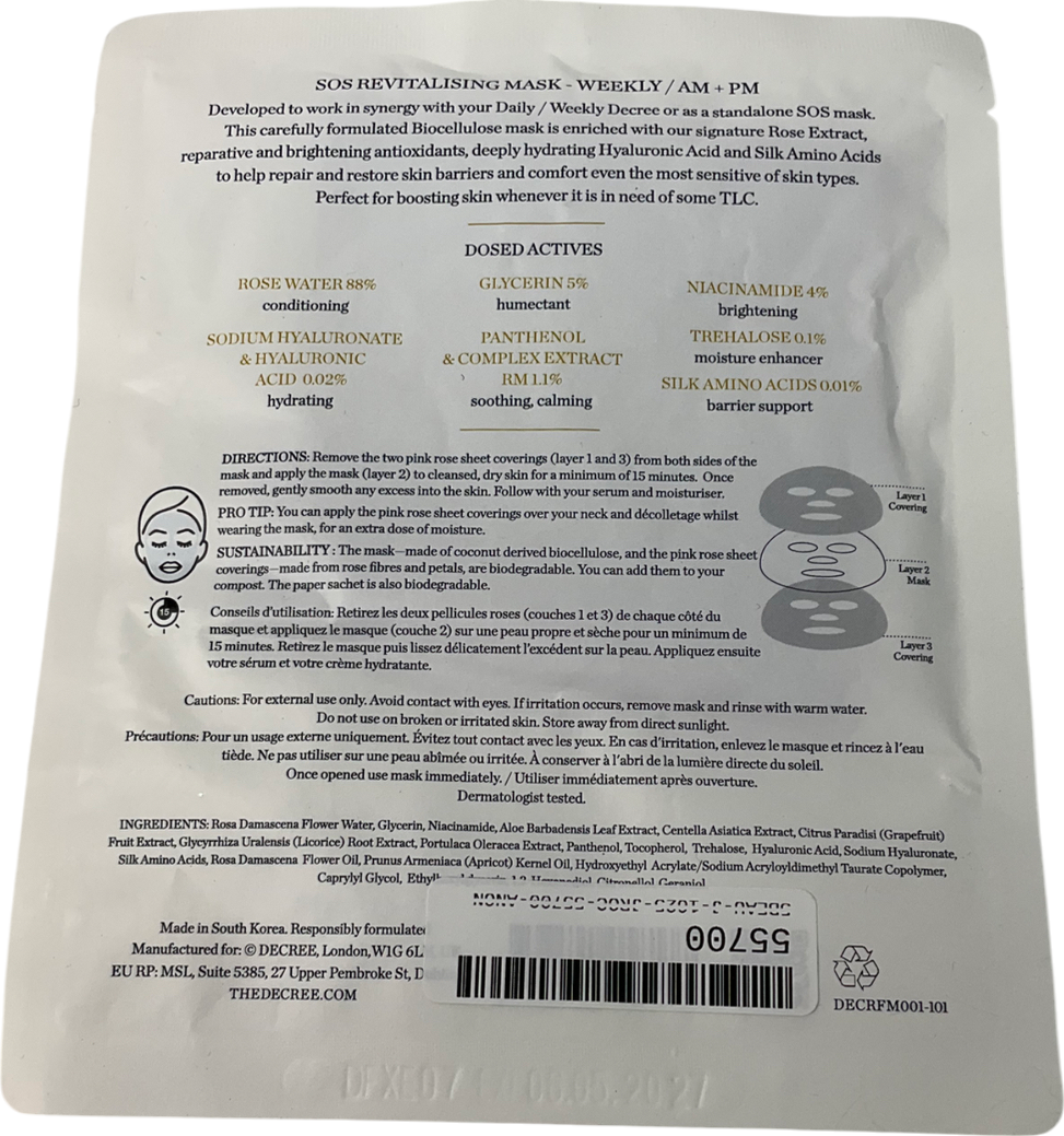 decree Decree Sos Revitalising Mask Single 35g