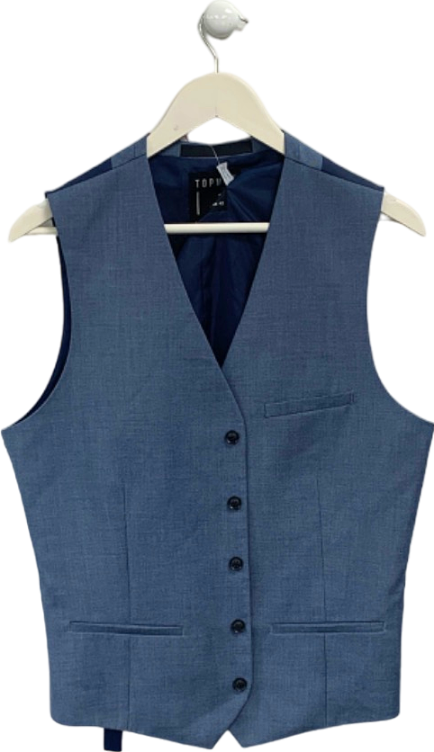 Topman Blue Formal Waistcoat UK 42