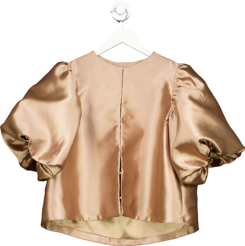 By Malina Bronze Puff Sleeve Top S