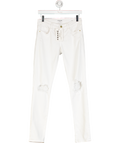 FRAME Frame Denim Le Garçon White Oleander Distressed Denim Boyfriend Jeans W23