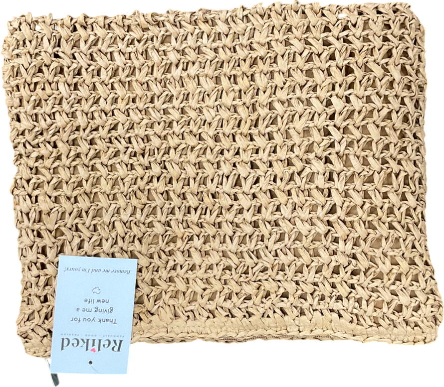 White Fox Nude Wicker Bag